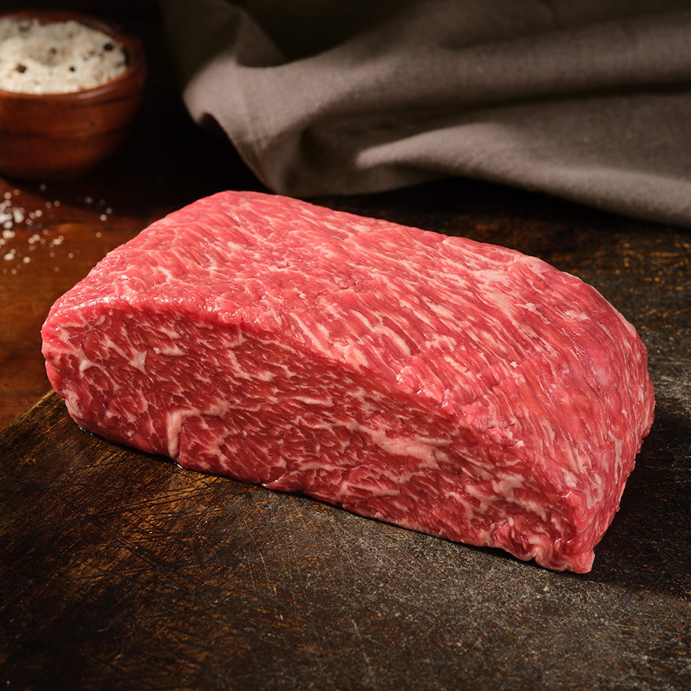Premium Black Angus bavette steak, also known as flap steak or butcher’s steak, from 44 Farms